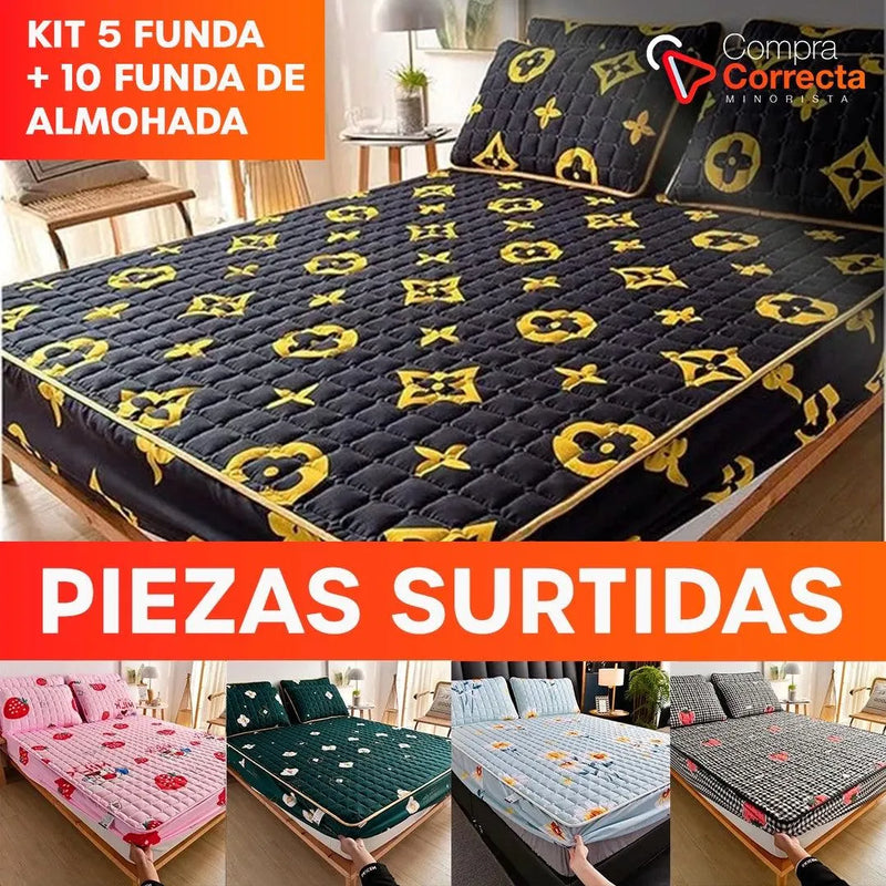 [ÚLTIMAS UNIDADES] Kit 5 Funda Colchón Impermeable + 10 Fundas de Almohada Gratis