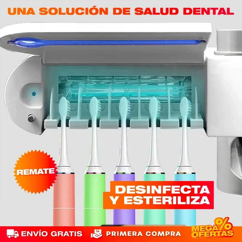 (COMPRA 1 LLEVA 2) PORTA CEPILLO DE DIENTES 3 EN 1 ESTERILIZADOR UV