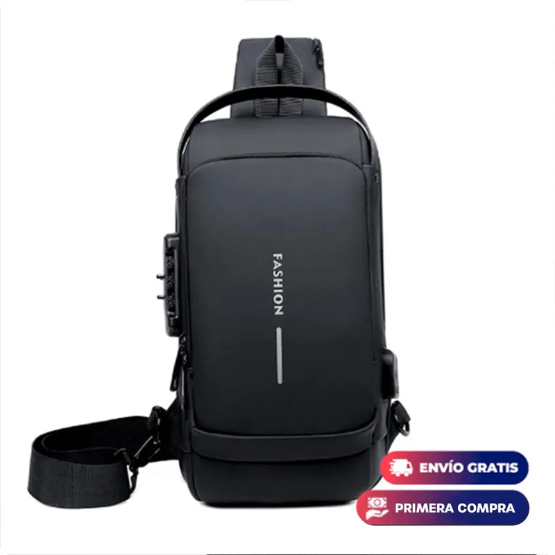 BOLSO ANTIRROBO MANOS LIBRES, CARGA USB E IMPERMEABLE