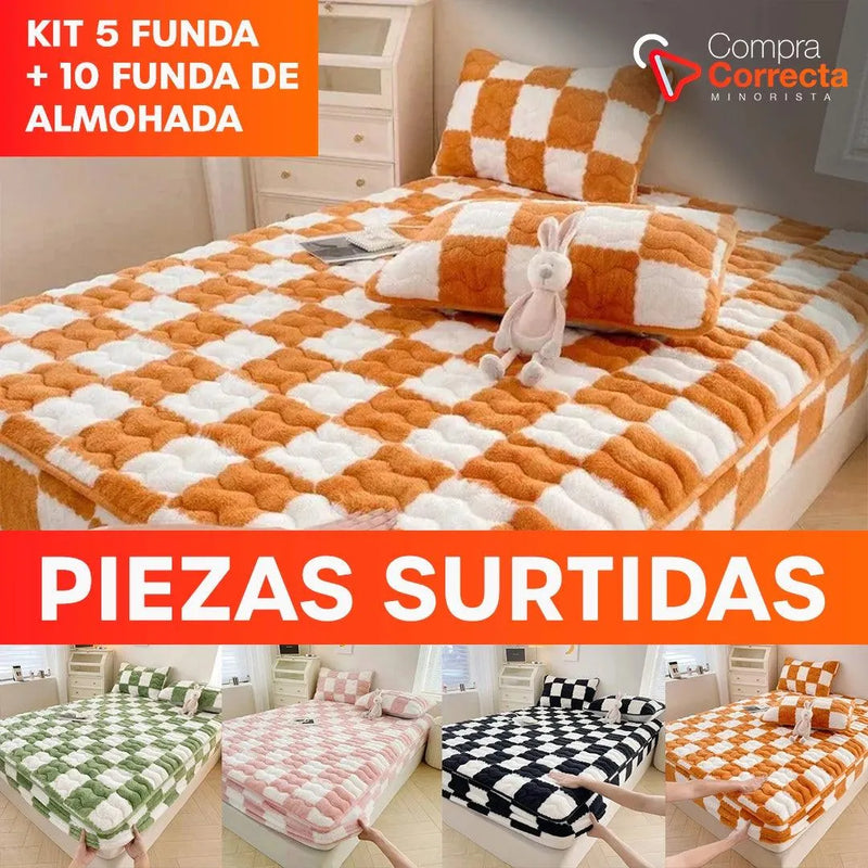 [ÚLTIMAS UNIDADES] Kit 5 Funda Colchón Impermeable + 10 Fundas de Almohada Gratis
