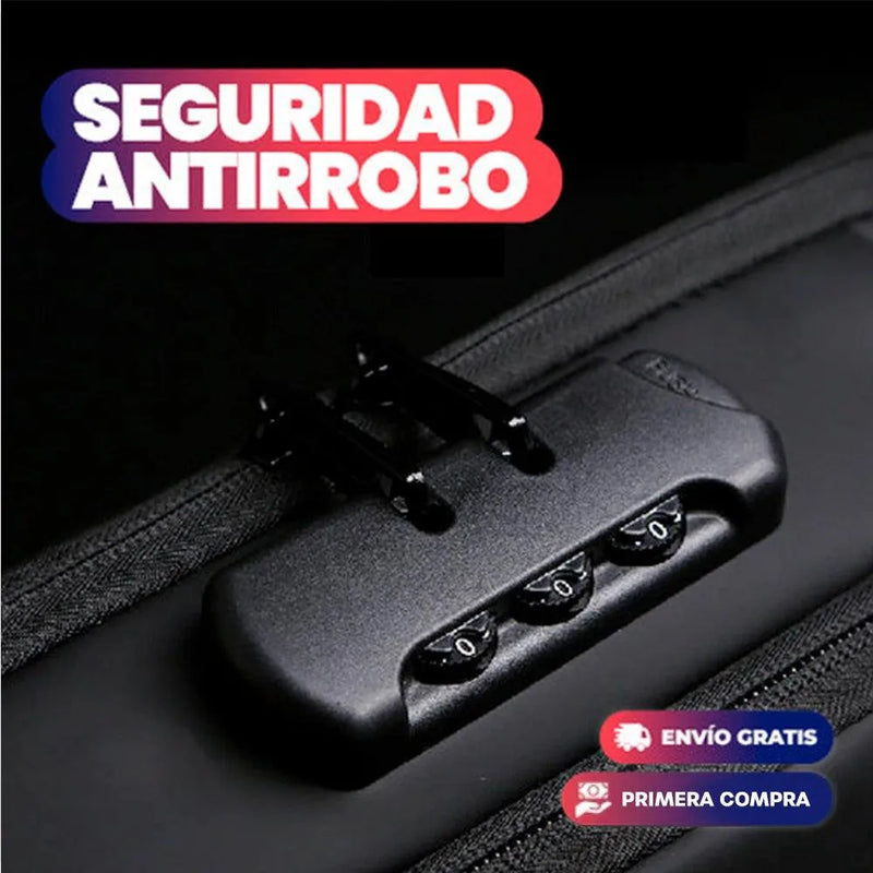 BOLSO ANTIRROBO MANOS LIBRES, CARGA USB E IMPERMEABLE