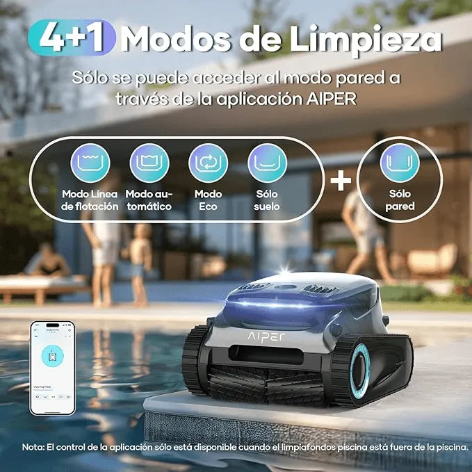 AIPER Scuba S1 Pro Limpiafondos Piscina, Robot Piscina Limpia Suelos, Paredes y Línea de Flotación